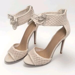 Shoedazzle Dress Sandala, Ballista, White, Size 7